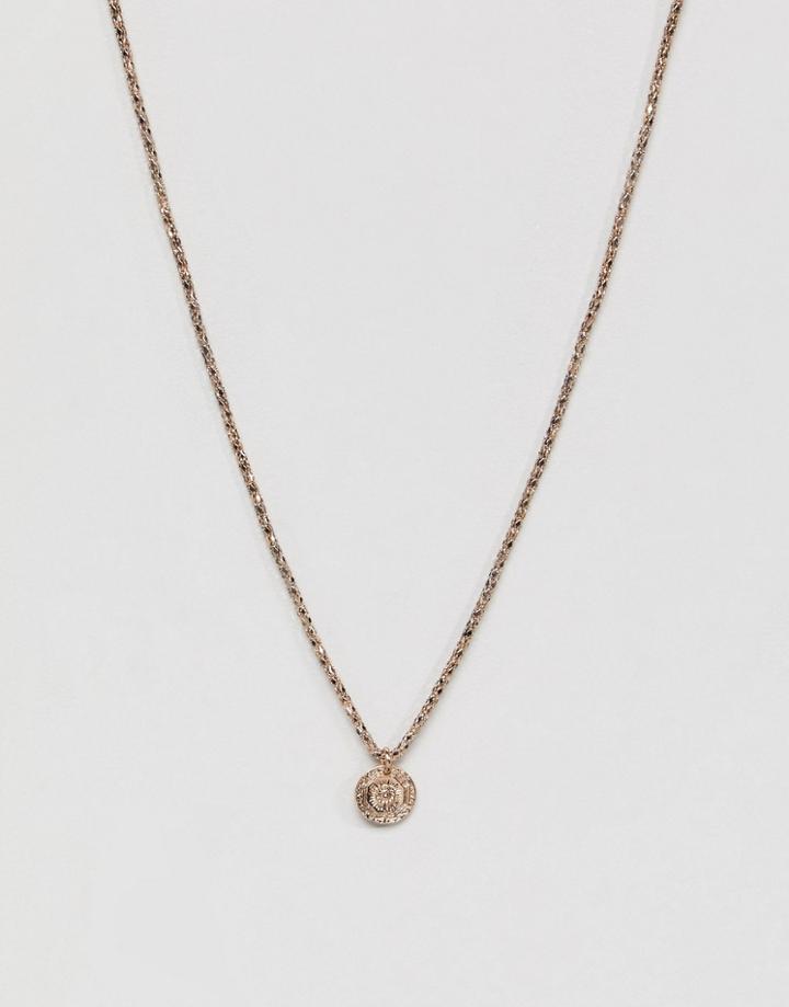 Designb Vintage Coin Necklace In Burnished Gold Exclusive To Asos - Gold