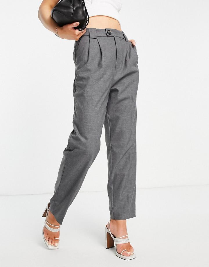 Mango Straight Leg Tailored Pants In Gray