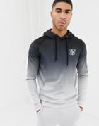 Siksilk Hoodie In Black And Gray Fade - Gray