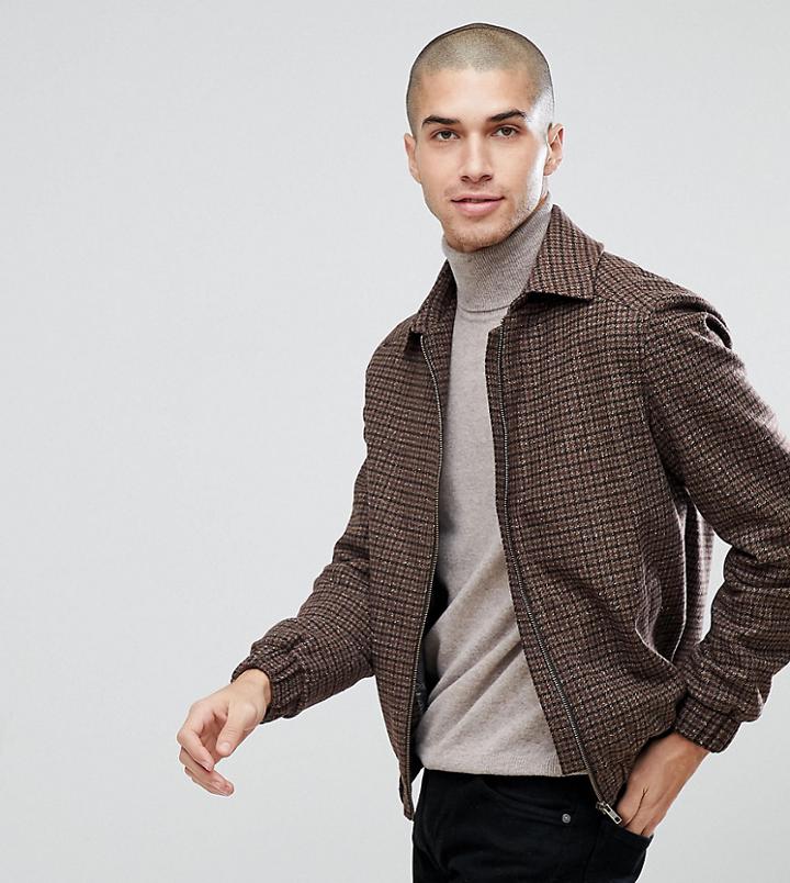 Heart & Dagger Jacket In Dogstooth-brown