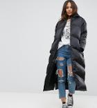 Asos Tall Longline Puffer Coat - Black