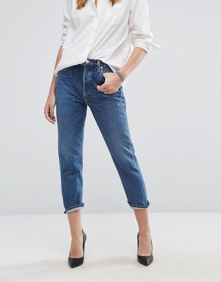 A-gold-e Riley Hi Rise Straight Crop Jean - Blue