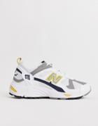 New Balance 878 White Yellow Chunky Sneakers - White