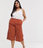 Simply Be Culottes In Rust With White Polka Dots-multi