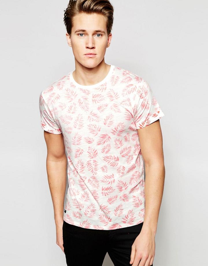 Threadbare Ohio Fern Print T-shirt - Pink