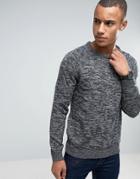 Esprit Crew Neck Sweater With Raglan Sleeve - Gray