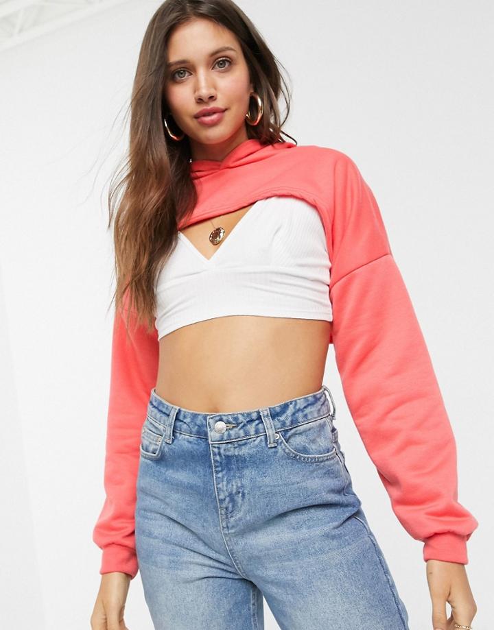 Asos Design Super Crop Hoodie-orange