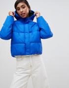 Brave Soul Karen Padded Jacket With Hood - Blue