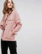 Vero Moda Washed Denim Jacket - Pink