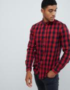 Pull & Bear Denim Shirt In Red - Red