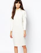 Vero Moda High Neck Seam Detail Dress - Snow White