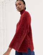 New Look Sweater With Wide Sleeves In Burgundy - Red