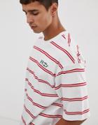 Only & Sons Boxy Stripe T-shirt - White