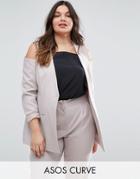 Asos Curve Cold Shoulder Blazer - Silver