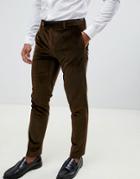 River Island Velvet Suit Pants In Gold - Gold