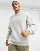 River Island Fleece Crew Sweatshirt-grey