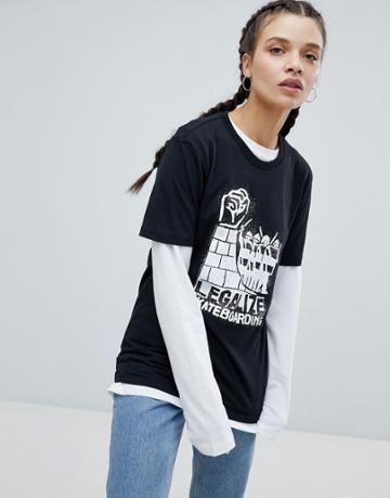 Adidas Skateboarding Oversized T-shirt With Legalise Logo - Multi
