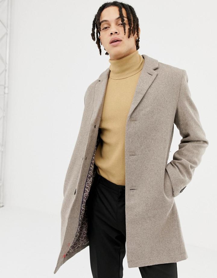 Harry Brown Premium Wool Blend Classic Overcoat