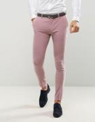 Asos Super Skinny Suit Pants In Dusky Pink - Stone