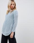 Stella Morgan Sweater With Rounded Hem-blue