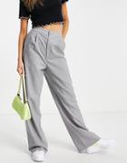 Stradivarius Wide Leg Relaxed Dad Pant In Gray-grey