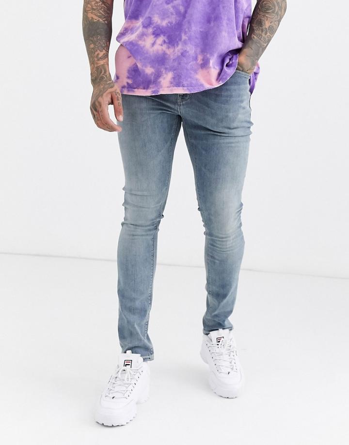 Asos Design Super Skinny Jeans In Light Wash