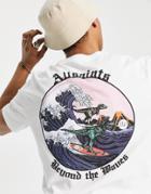 Allsaints Layback T-shirt With Backprint In White