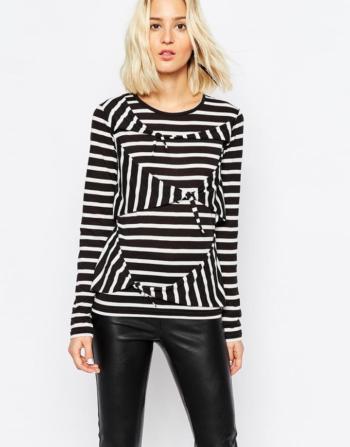 Cheap Monday Stripe Knotted Front T-shirt - Multi