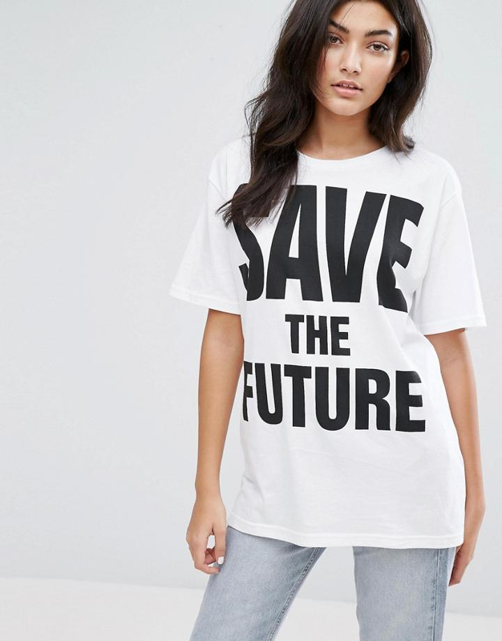Ymc Save The Future Logo T-shirt - White