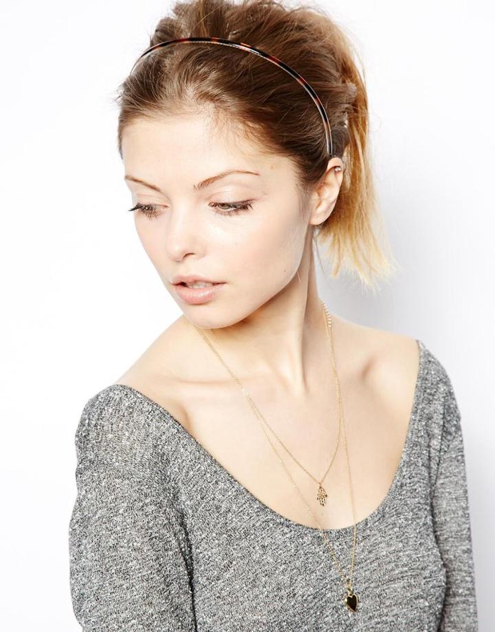 Asos Pack Of 2 Plastic Headbands - Multi