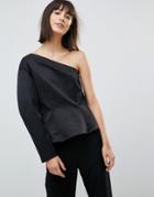 Weekday Press Collection Rogue One Shoulder Top - Black