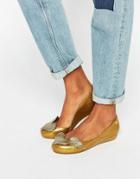 Vivienne Westwood For Melissa Utragirl Gold Glitter Cherub Flat Shoes - Gold Glitter Cherub