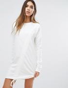 Missguided Ruched Detail Sweat Dress - Cream