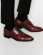 Asos Oxford Shoes In Burgundy Leather - Burgundy