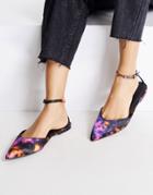 Asos Design Luminate Bearly There Pointed Ballet Flats In Tye Dye-multi