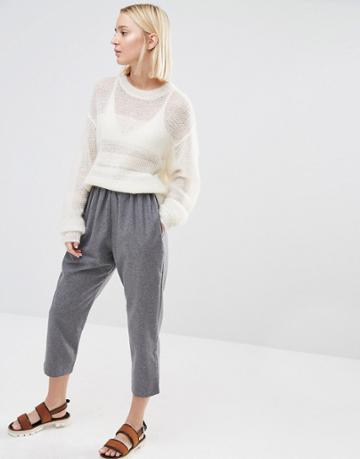 Paisie Cropped Pants With Wool Mix - Gray