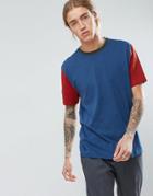 Asos Relaxed Fit T-shirt With Contrast Sleeves And Neck Trim - Multi