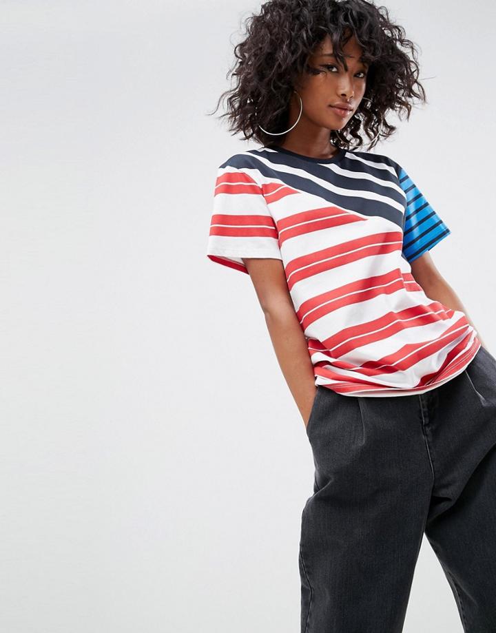 Asos T-shirt With Mix And Match School Stripes - Multi
