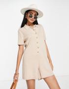 Rhythm Maverick Knit Beach Romper In Cream-white