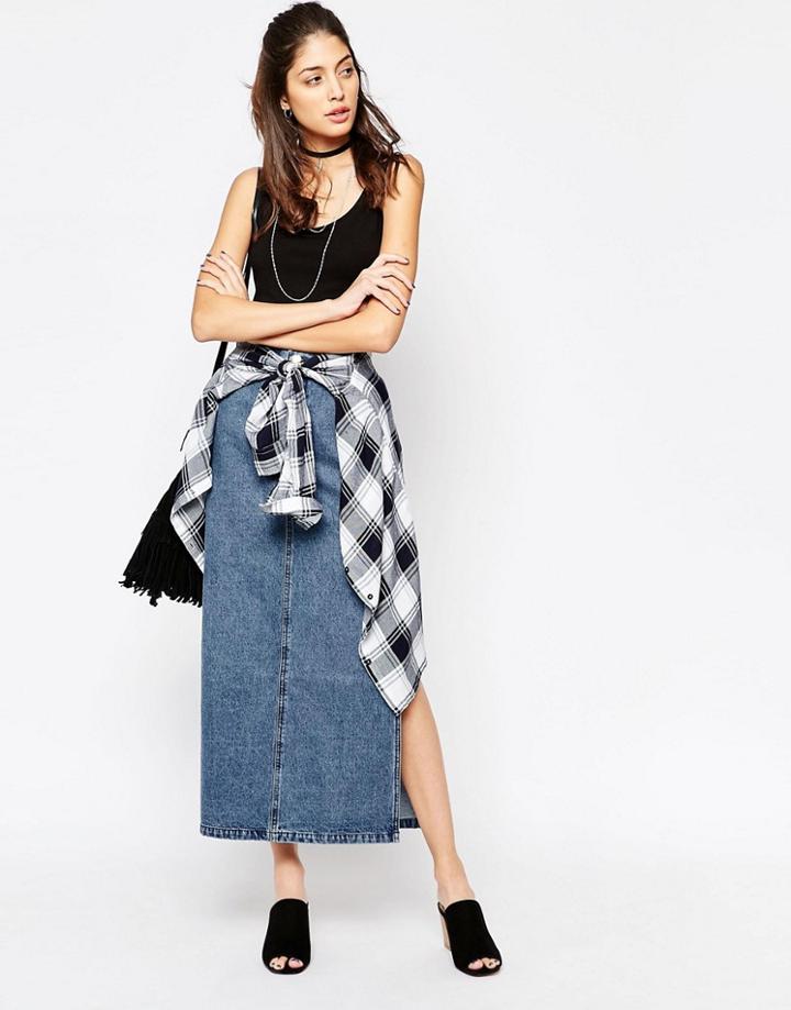 Cheap Monday Avery Denim Skirt - Left Eye Blue