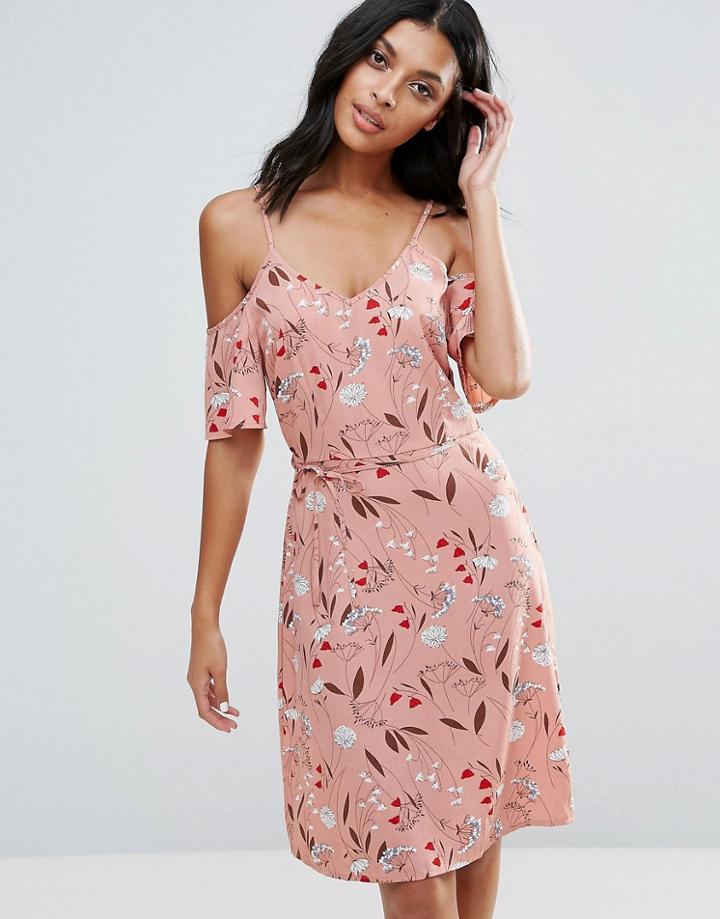 Rage Frill Sleeve Midi Dress - Black