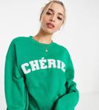 In The Style X Lorna Luxe Exclusive Motif Sweatshirt In Emerald Green
