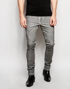 Asos Super Skinny Pants In Oil Wash Gray - Light Gray