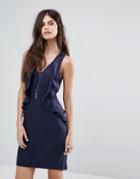Y.a.s Pedrine Ruffle Dress - Navy