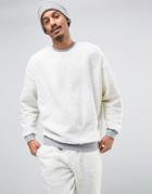 Asos Loungewear Oversized Sweatshirt In Borg - White