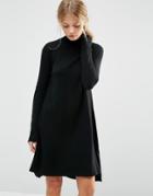 Asos Knit Tunic Dress In Cashmere Mix - Black