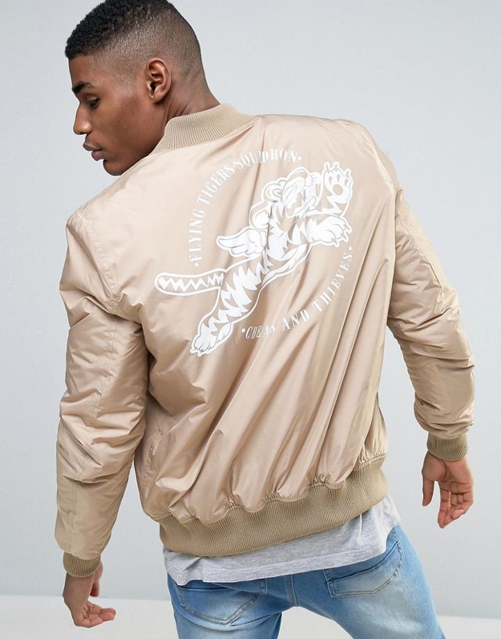 Cheats & Thieves Flying Tiger Ma1 Bomber Jacket - Tan