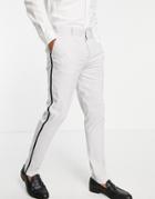 Asos Design Skinny Tuxedo Suit Pants In Ice Gray-grey