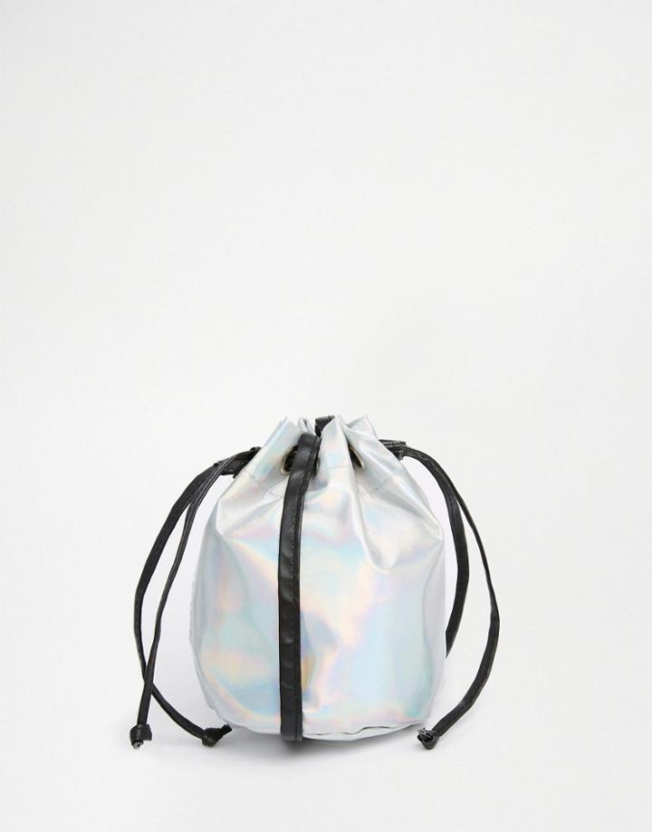 Asos Metallic Snake Mini Duffle Bag - Hologram