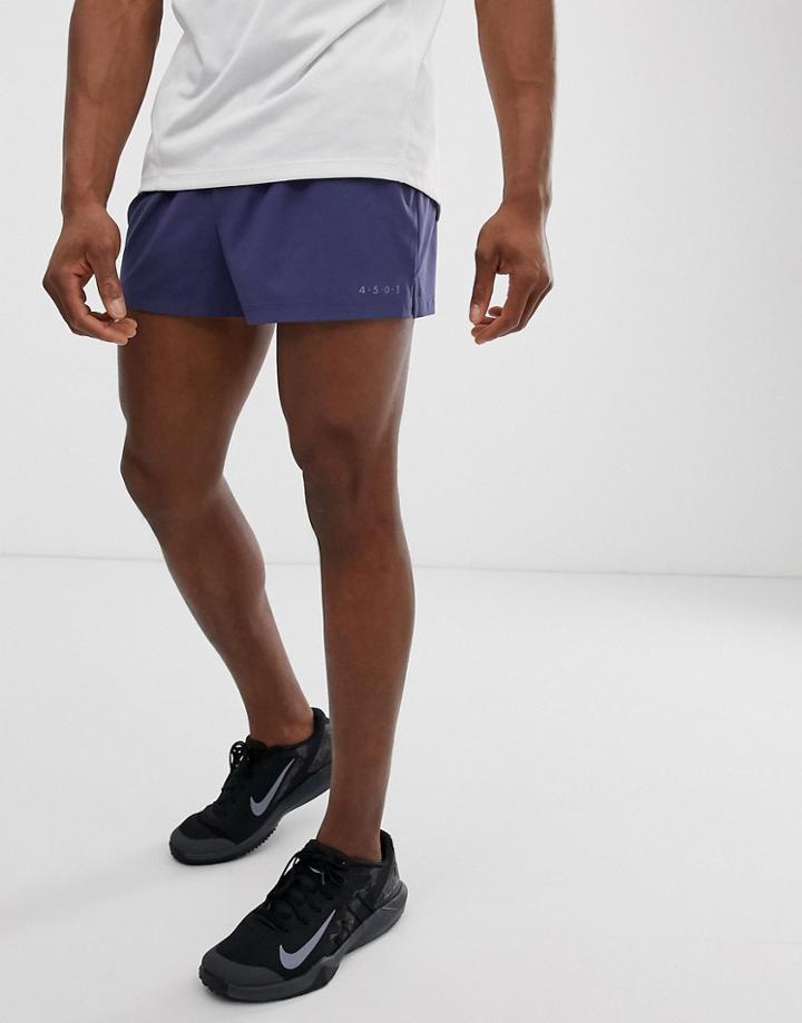 Asos 4505 Training Shorts In Short Length In Slate Blue - Blue